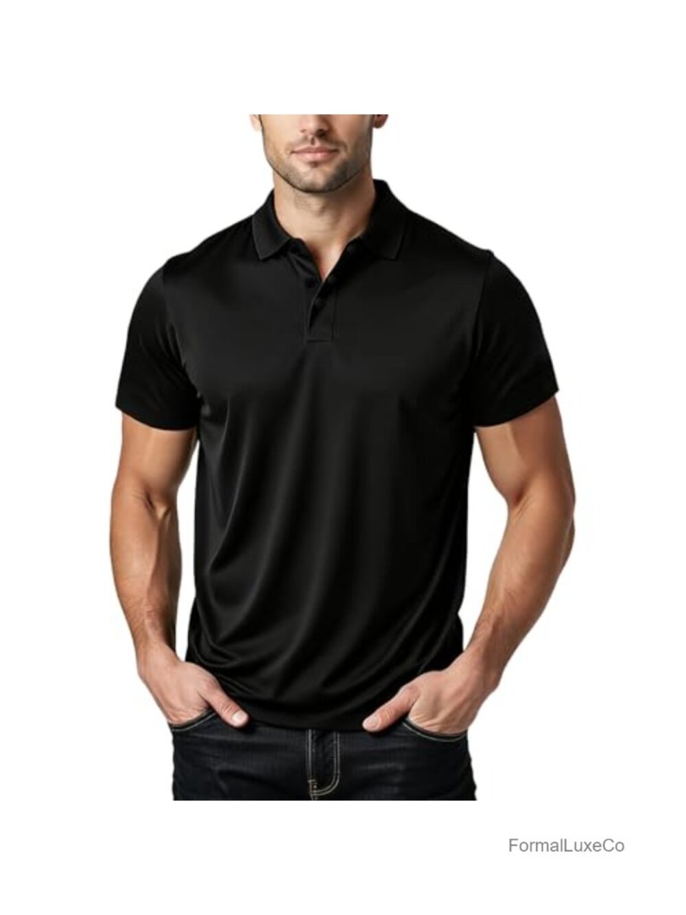 Men's Slim Fit Polo Shirt Quick Dry Moisture Wicking Athletic Golf
